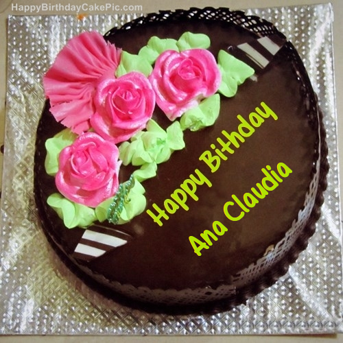 Chocolate Birthday Cake For Ana Claudia Write Name On Chocolate Birthday Cake