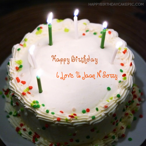 Birthday Cake With Candles For I Love U Jaan N Sorry
