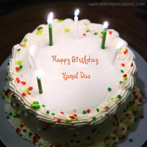 Birthday Cake With Candles For Kamal Das
