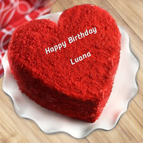 Heart Shaped Red Velvet Birthday Cake For Luana