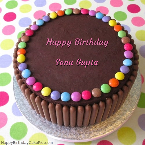 Chocolate Gems Birthday Cake For Sonu Gupta
