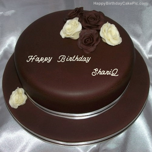 ❤️ Red White Heart Happy Birthday Cake For shariq