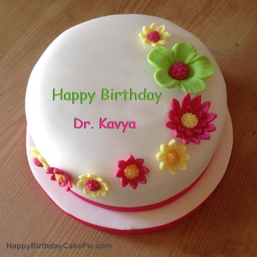 Colorful Flowers Birthday Cake For Dr Kavya