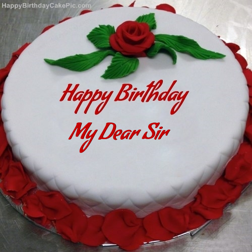 Red Rose Birthday Cake For My Dear Sir