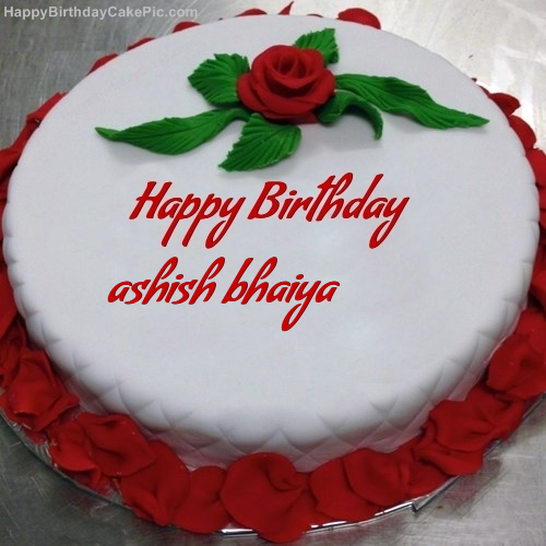 Red Rose Birthday Cake For Ashish Bhaiya