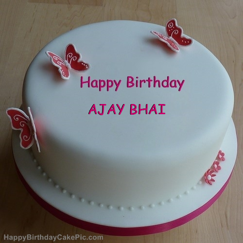 Butterflies Girly Birthday Cake For Ajay Bhai