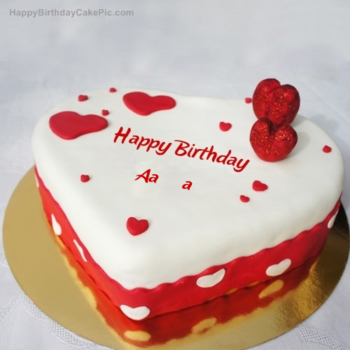 Ice Heart Birthday Cake For A