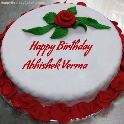 ❤️ Red Rose Birthday Cake For Abhishek Verma