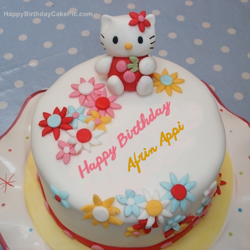 Hello Kitty Birthday Cake For Afrin Appi