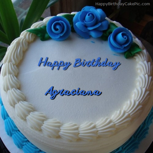 write name on Blue Flower Ice-cream Cake