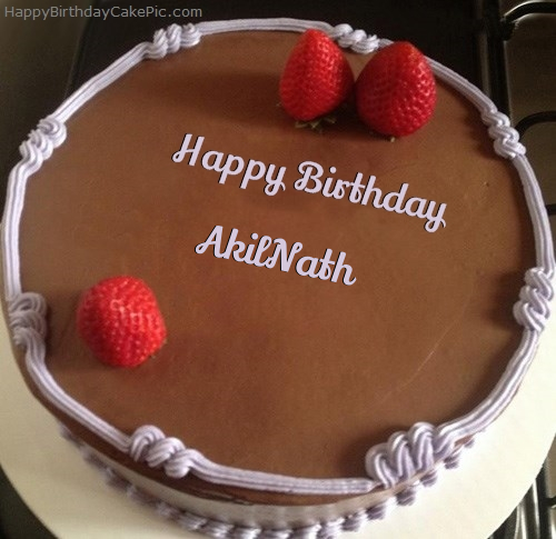 write name on Chocolate Strawberry Birthday Cake