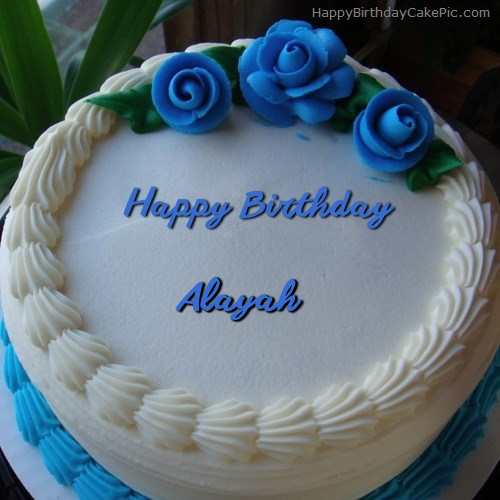 write name on Blue Flower Ice-cream Cake