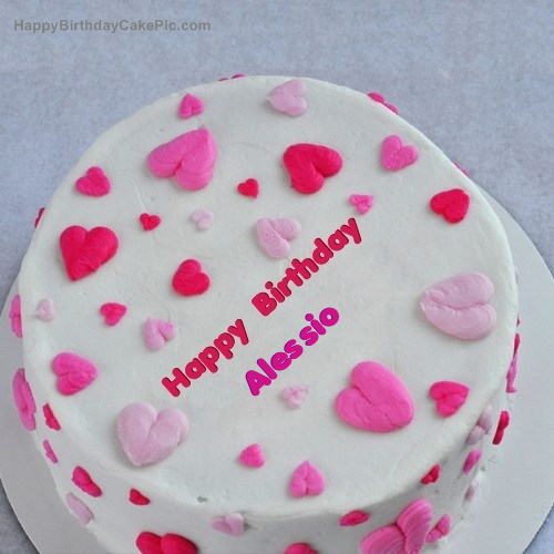 write name on Little Hearts Birthday Cake