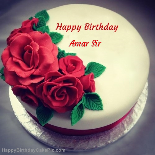  Heart Birthday Wish Cake For Amar