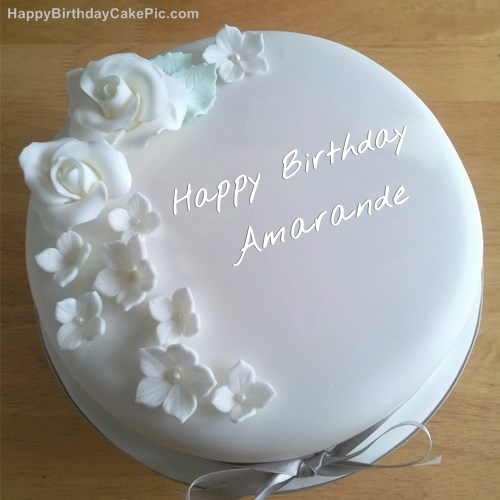 write name on White Roses Birthday Cake