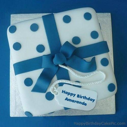 write name on Blue Birthday Cake