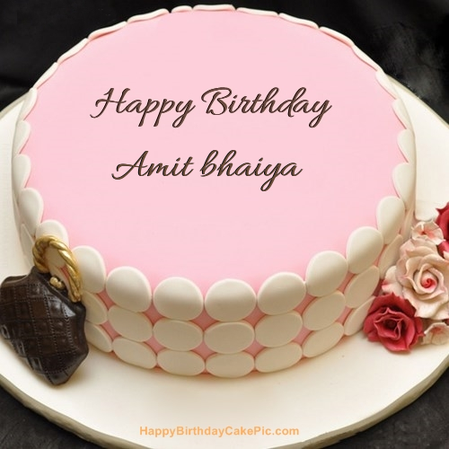 Pink Birthday Cake For Amit Bhaiya