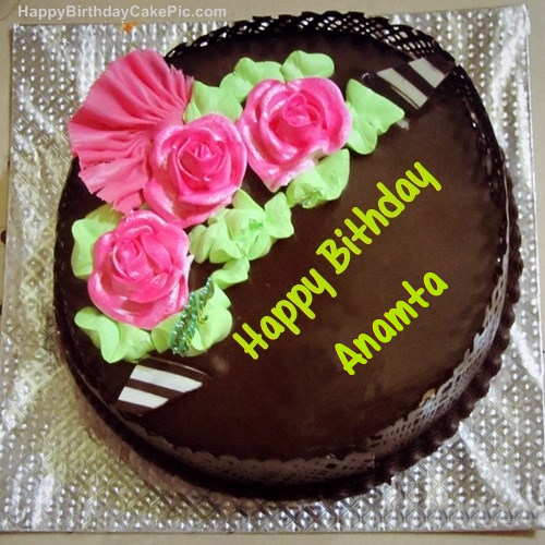 chocolate happy birthday cake for Anamta