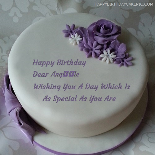 write name on Indigo Rose Happy Birthday Cake