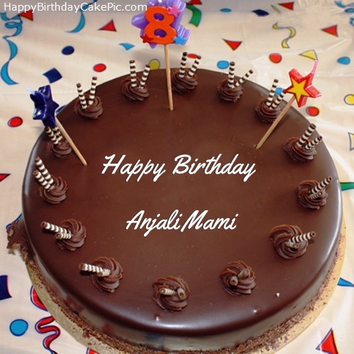 8th chocolate happy birthday cake for anjali mami 8th chocolate happy birthday cake