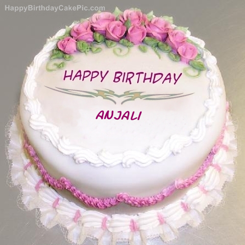 Chocolate Happy Birthday Cake for Anjali (GIF) — Download on Funimada.com
