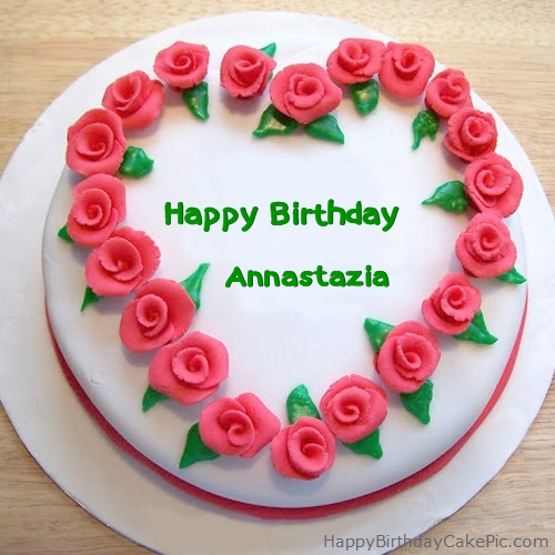 write name on Roses Heart Birthday Cake