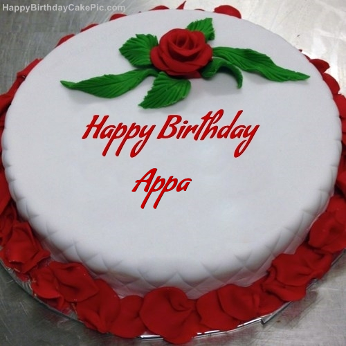 Red Rose Birthday Cake For Appa