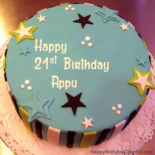 Elegant 21st Birthday Cake For Appu