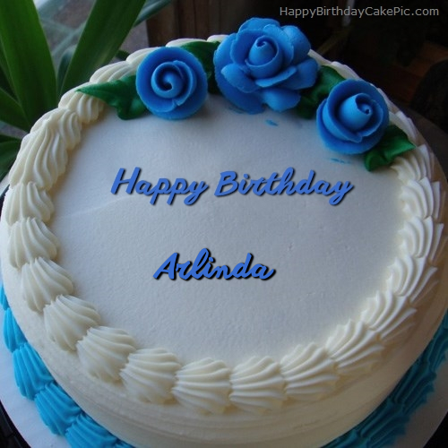 write name on Blue Flower Ice-cream Cake