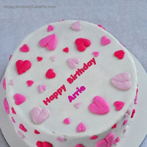 write name on Little Hearts Birthday Cake