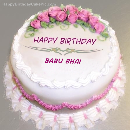 Pink Rose Birthday Cake For Babu Bhai