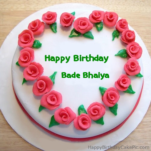 Roses Heart Birthday Cake For Bade Bhaiya