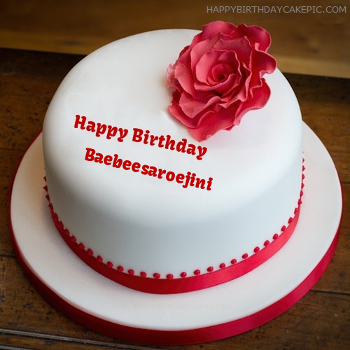 write name on Simple Rose Birthday Cake
