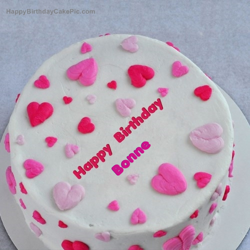 write name on Little Hearts Birthday Cake