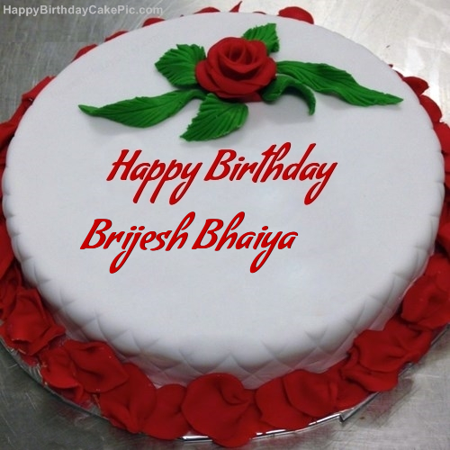 Red Rose Birthday Cake For Brijesh Bhaiya