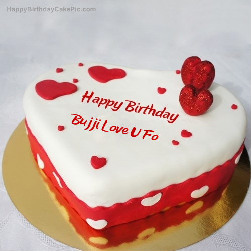 Ice Heart Birthday Cake For Bujji Love U Fo