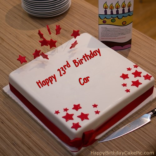 write name on Red 23rd Happy Birthday Cake