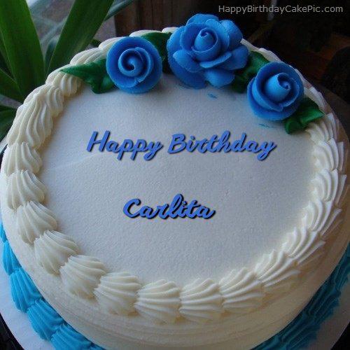 write name on Blue Flower Ice-cream Cake