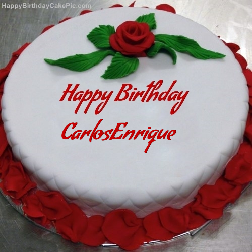 write name on Red Rose Birthday Cake