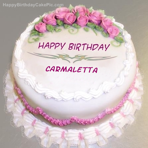 write name on Pink Rose Birthday Cake