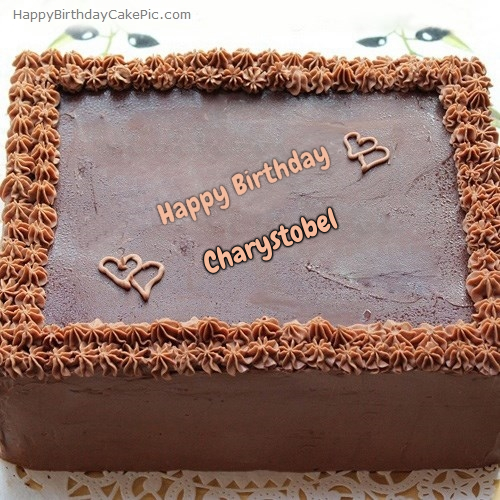 write name on Square Chocolate Cake