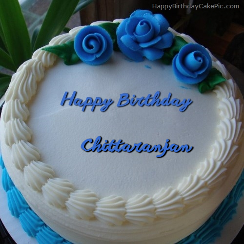 write name on Blue Flower Ice-cream Cake