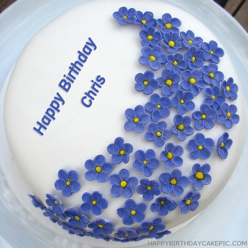 write name on Violet Flowers Birthday Cake
