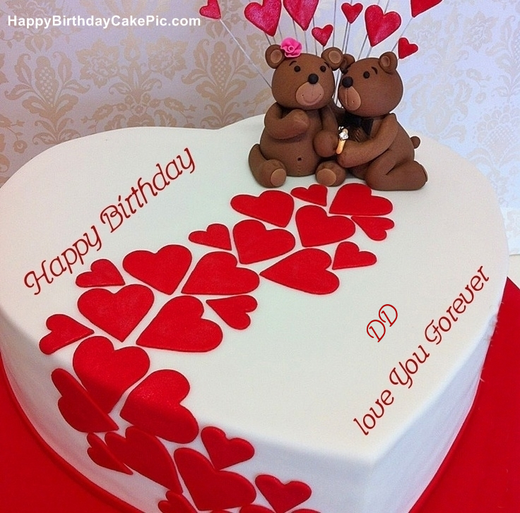 Heart Birthday Wish Cake For Dd