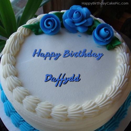 write name on Blue Flower Ice-cream Cake