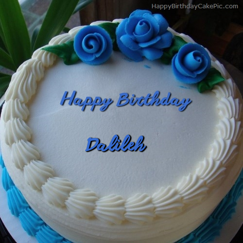 write name on Blue Flower Ice-cream Cake