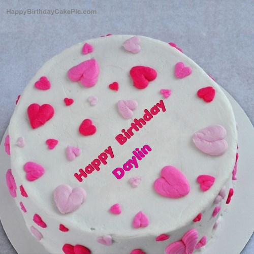 write name on Little Hearts Birthday Cake