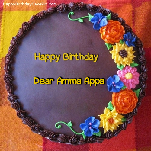 awesome flower birthday cake for Dear%20Amma%20Appa