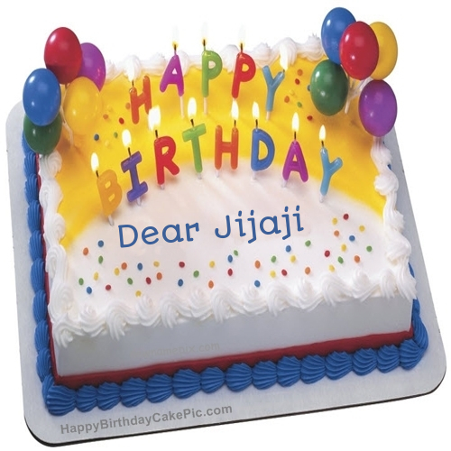 Birthday Wish Cake With Candles For Dear Jijaji