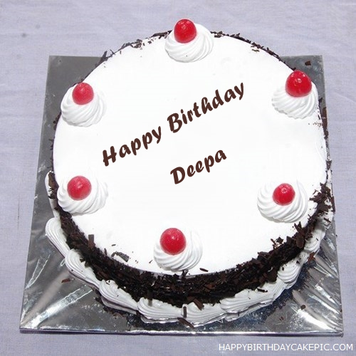 Happy Birthday Deepa Cake And Flower - Greet Name